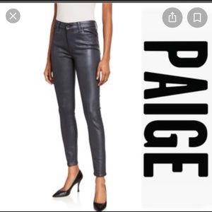 Paige Verdugo Ultra Skinny Luxe Grey Coated Jeans